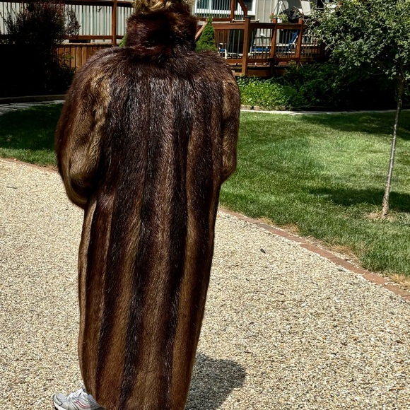Full length Vintage Longhair Beaver Coat L-XL
